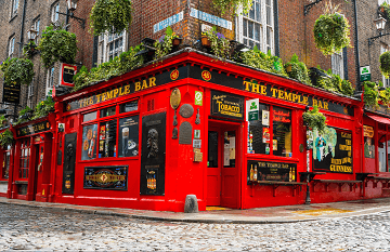 The famous Temple Bar Bar, in Dublin's Temple Bar area